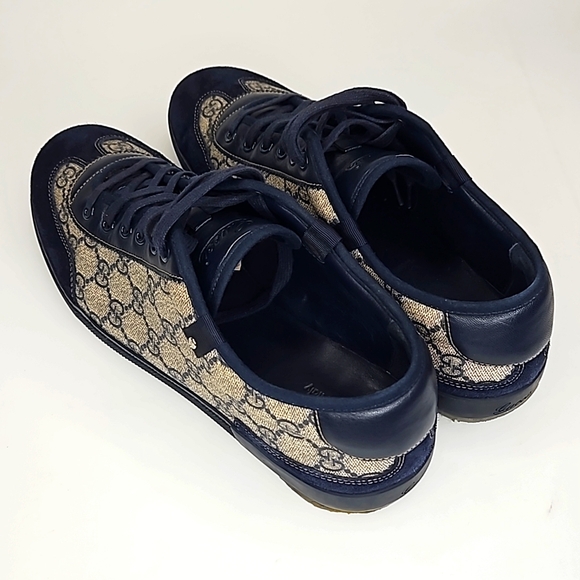 Authentic GUCCI Monogram Supreme Sneakers Men's size 10.5 Sneakers - Picture 6 of 16